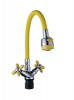 Смеситель д/кухни с 2-мя рукоятками, с силиконовым изливом, креп.гайка, желтый Радуга 5770712 АНТЕЙ 1/10
