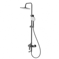 Душевая система 3-х функц. со смесителем и коротким изливом (тропич.душ, лейка стац.) 12345 "Лондон" латунь, оружейная сталь GOLDEN FOX 1/10 Душевая система 3-х функц. со смесителем и коротким изливом (тропич.душ, лейка стац.) 12345 "Лондон" латунь, оружейная сталь GOLDEN FOX 1/10