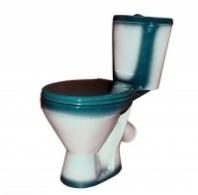 Унитаз-компакт Элегант зеленый декор  с арматурой, кос. вып., ниж. подв., сиденье полипропилен (г.Киров)