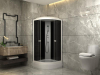 Душ.каб.90*90*215 поддон h- 26 см, заднее стекло черное, тонированные передние стекла ECM921 PARLY (3 части)