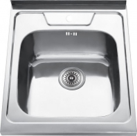 Мойка накладная 0,6мм 500*600мм. гл.16см. вып. 3 1/2 матовая, с сифоном  0.6/160 Gota Rocio (10)		