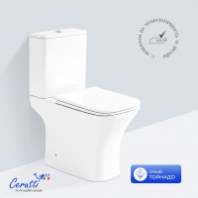 Унитаз-компакт Ceruttispa ВЕТТОРЕ/BETTOPE (VETTOPE) Торнадо  (650х340х790) напольный, безободковый, сиденье с микролифтом (2 части)-11134
