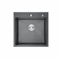 Мойка премиум нерж.сталь 3мм 500*500 с сифоном Графит серый Golden Fox