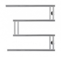 Полотенцесушитель Фокстрот-С-1 600*600 1" GR (телескоп.б/кольца)