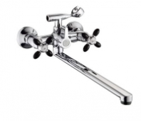 Смеситель д/ванны с 2-мя рукоятками с изливом L-40см. с цв.руч. черный G334942 Олива GOTA ROCIO® 1/10