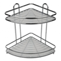 Полка металл. угловая 2-х ярусная HO-2214 хром Sakura