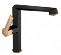 Смеситель Гайд д/кухни шар. с высоким изливом 10630 черный с золотом латунь GOLDEN FOX 1/10