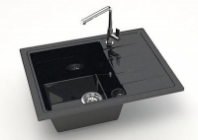 Мойка Анастасия (черн.) глянец 575x470x215 с сифоном GOTA ROCIO