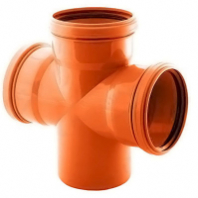 Крестовина одноплоскостная 110/110/110 угол 87 Рыжий (наруж.канал.) РосТурПласт 1/18