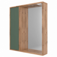 Шкаф зеркальный Ренессанс 700 прав (1 дверь) вотан + зел. матовый GOLDEN FOX