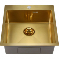Мойка премиум нерж.сталь 3мм 500*500 с сифоном Золото Golden Fox