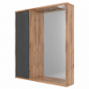 Шкаф зеркальный Ренессанс 700 лев (1 дверь) вотан + графит матовый GOLDEN FOX