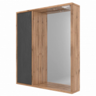 Шкаф зеркальный Ренессанс 700 лев (1 дверь) вотан + графит матовый GOLDEN FOX