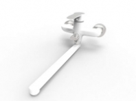 Смеситель д/ванны шар. с изливом L-30см. перекл.душа  G094763 Гармония белый GOTA ROCIO 1/10